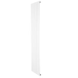 Sleek white flat single column radiator, 1800 x 420mm, featuring vertical lines and a smooth finish, ideal for modern interiors