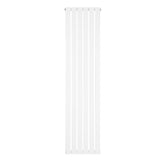 Sleek white flat single column radiator, 1800 x 420mm, featuring smooth vertical lines and a modern minimalist design