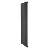 Sleek anthracite grey flat single column radiator, 1800 x 560mm, featuring a modern vertical design with smooth, matte finish