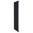 Sleek black flat single column radiator, measuring 1800 x 560mm, featuring a smooth finish and modern vertical design for efficient heating