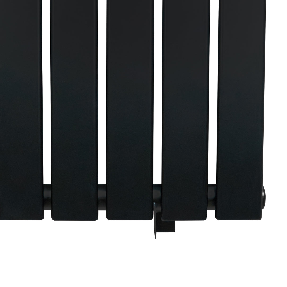 Sleek black flat single column radiator with smooth, matte finish, measuring 1800 x 560mm, ideal for modern interiors