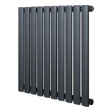 Anthracite grey oval single column radiator, 600 x 600mm, featuring smooth, rounded tubes for efficient heating and modern design