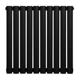 Sleek black oval single column radiator with a smooth matte finish, featuring evenly spaced cylindrical sections for modern decor