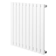 Sleek white oval single column radiator with a smooth finish, measuring 600 x 600mm, designed for efficient heating and modern decor