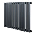Anthracite grey oval single column radiator with a sleek, modern design, featuring smooth, rounded tubes and a matte finish