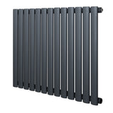 Anthracite grey oval single column radiator with a sleek, modern design, featuring smooth, rounded tubes and a matte finish