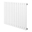 Sleek white oval single column radiator with a modern design, measuring 600 x 780mm, featuring smooth, flat panels and rounded edges