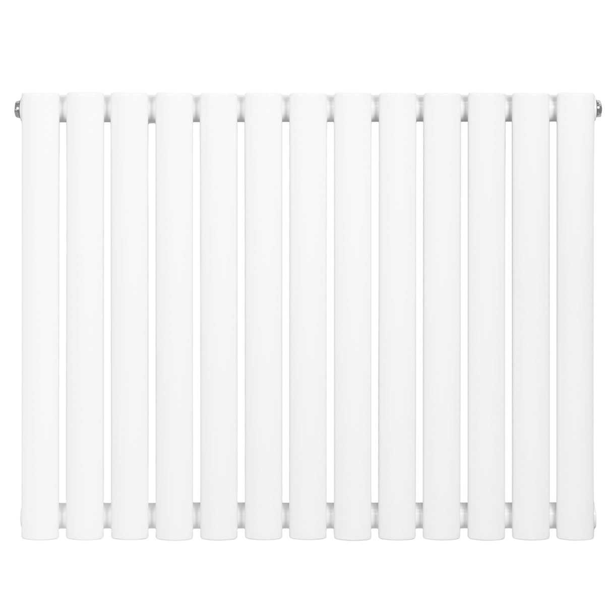 Sleek white oval single column radiator with a smooth finish, measuring 600 x 780mm, ideal for modern heating solutions