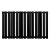 Sleek black oval single column radiator, 600 x 1020mm, featuring a smooth matte finish and evenly spaced vertical bars for modern decor