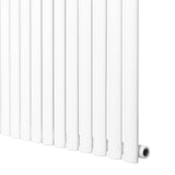 Sleek white oval single column radiator with a smooth finish, measuring 600 x 1020mm, ideal for modern heating solutions