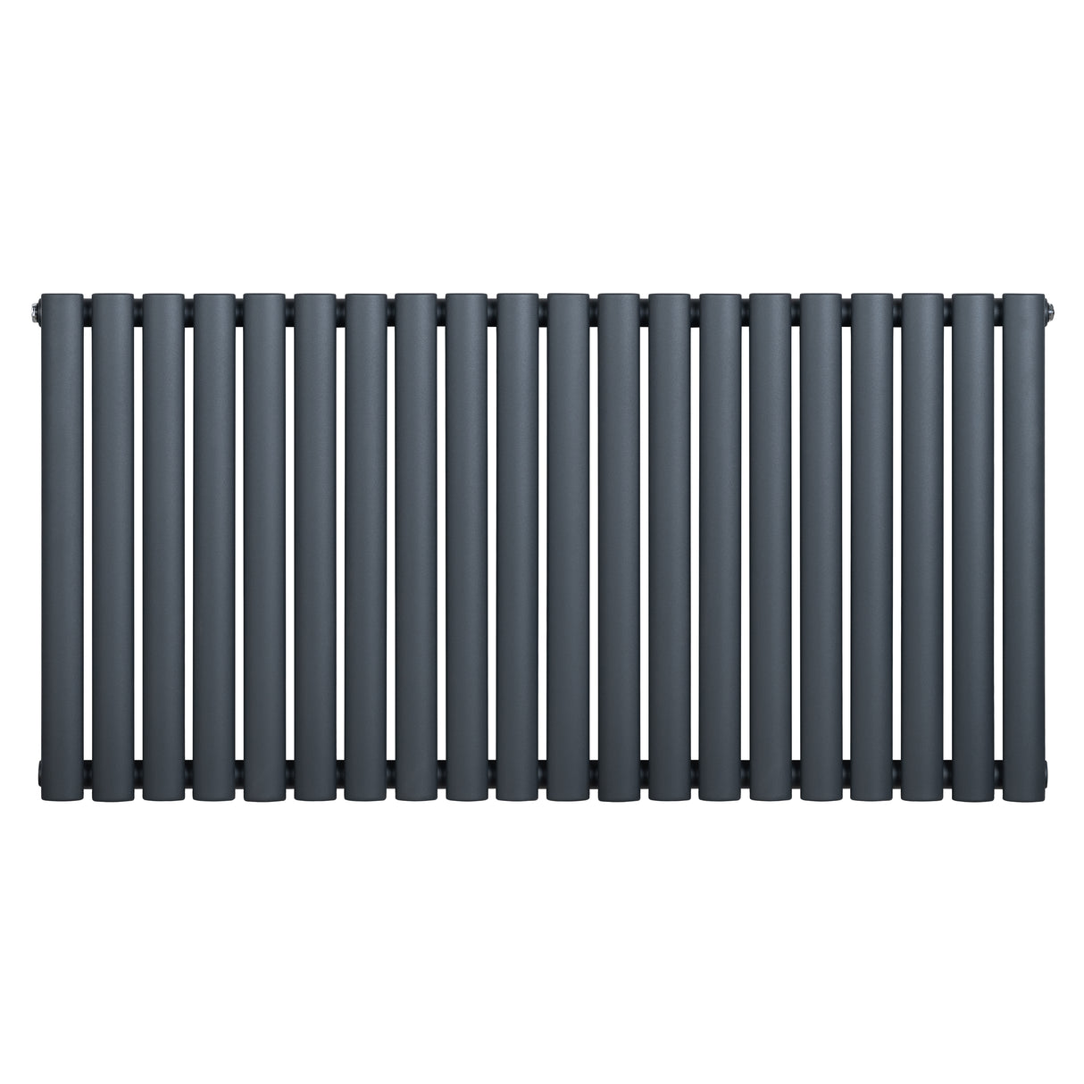 Anthracite grey oval single column radiator, 600 x 1200mm, featuring a sleek, modern design with smooth, matte finish and vertical bars