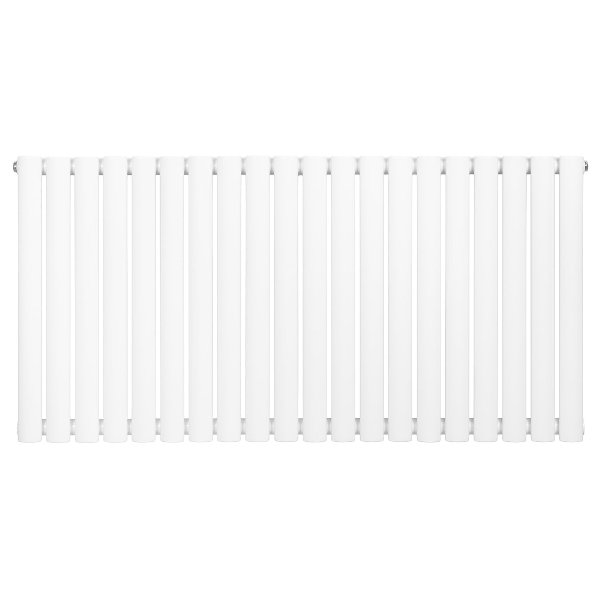 Sleek white oval single column radiator, 600 x 1200mm, featuring smooth, rounded edges and a modern design for efficient heating
