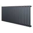 Sleek anthracite grey oval single column radiator, 600 x 1440mm, featuring a modern design with smooth, matte finish and elongated shape