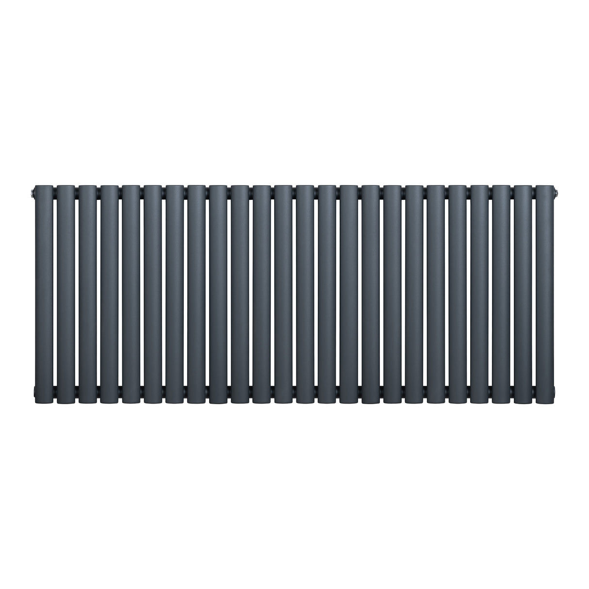 Anthracite grey oval single column radiator, 600 x 1440mm, featuring sleek, smooth lines and a modern design for efficient heating