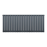 Anthracite grey oval single column radiator, 600 x 1440mm, featuring sleek, smooth lines and a modern design for efficient heating
