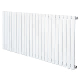 Sleek white oval single column radiator, 600 x 1440mm, featuring smooth, glossy finish and modern design for efficient heating