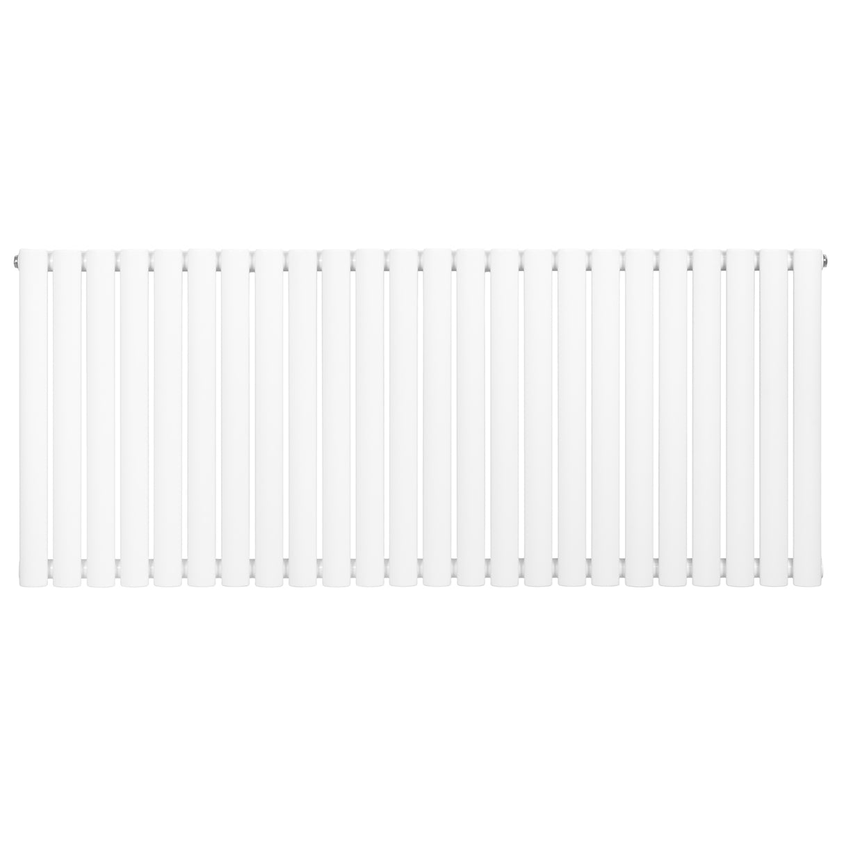 Sleek white oval single column radiator measuring 600 x 1440mm, featuring smooth, glossy surfaces and evenly spaced vertical fins