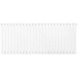 Sleek white oval single column radiator measuring 600 x 1440mm, featuring smooth, glossy surfaces and evenly spaced vertical fins