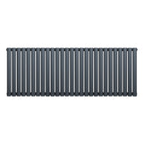Oval single column radiator in anthracite grey, featuring sleek vertical bars and a smooth, modern finish, ideal for contemporary spaces