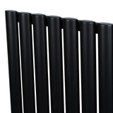 Sleek black oval single column radiator with a modern design, featuring smooth cylindrical tubes and a matte finish, ideal for contemporary spaces