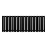 Sleek black oval single column radiator, 600 x 1620mm, featuring smooth, elongated vertical bars for efficient heating and modern decor