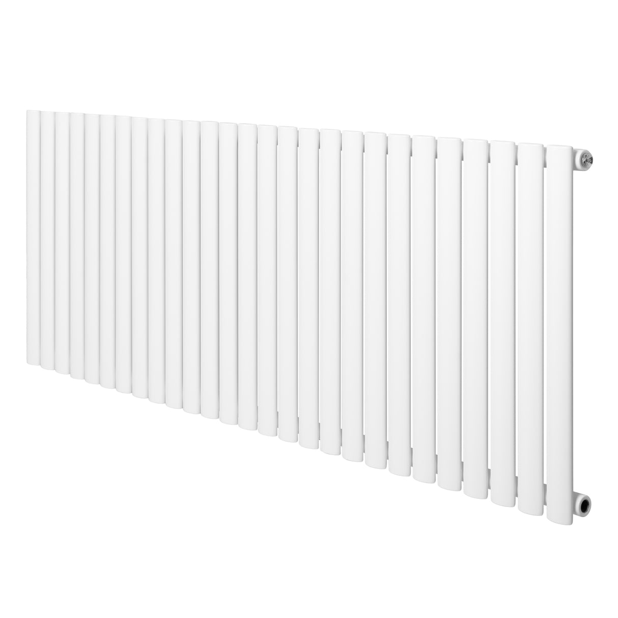 Sleek white oval single column radiator, 600 x 1620mm, featuring smooth, rounded bars for efficient heating and modern decor integration