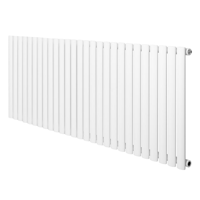 Sleek white oval single column radiator, 600 x 1620mm, featuring smooth, rounded bars for efficient heating and modern decor integration