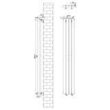 Oval single column radiator in anthracite grey, measuring 1600 x 240mm, featuring sleek lines and a modern design suitable for any space