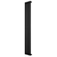 Sleek black oval single column radiator, 1600 x 240mm, featuring a smooth finish and modern design, perfect for stylish heating solutions