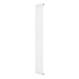 Sleek white oval single column radiator, 1600 x 240mm, featuring smooth vertical lines and a modern minimalist design