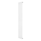 Sleek white oval single column radiator, 1600 x 240mm, featuring smooth vertical lines and a modern minimalist design