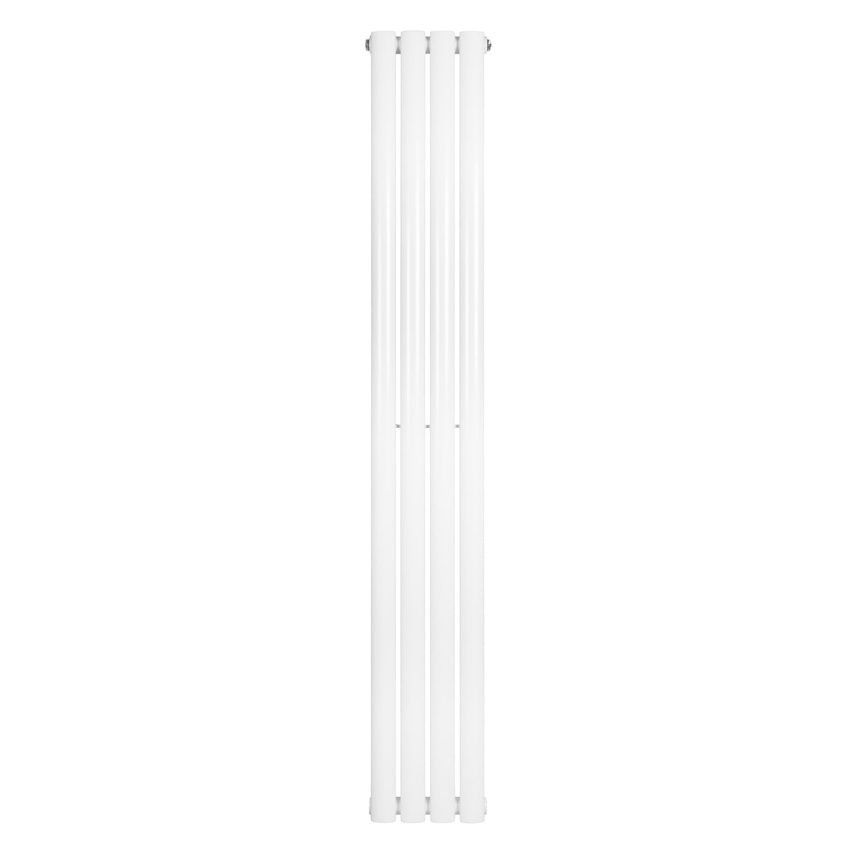 Sleek white oval single column radiator, measuring 1600 x 240mm, featuring smooth surfaces and modern design for efficient heating