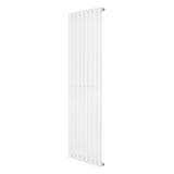 Sleek white oval single column radiator, 1600 x 480mm, featuring a smooth finish and vertical design for modern interiors