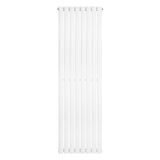 Sleek white oval single column radiator, 1600 x 480mm, featuring smooth vertical lines and a modern minimalist design