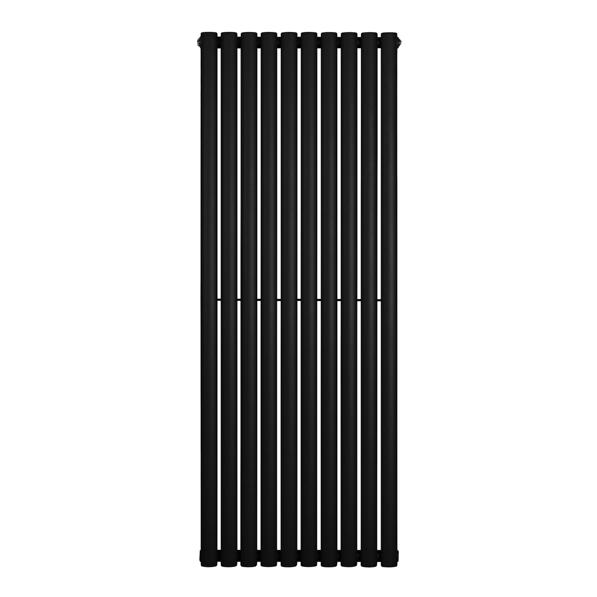 Sleek black oval single column radiator, 1600 x 600mm, featuring smooth vertical bars for modern heating solutions