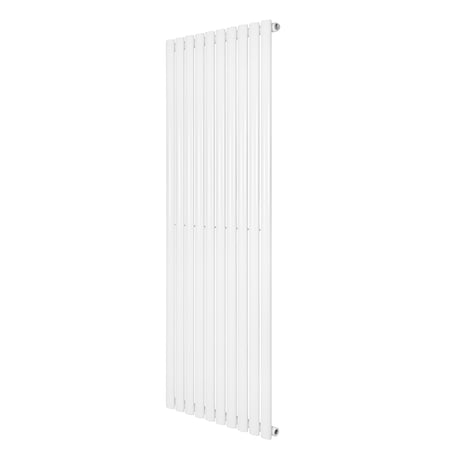 Sleek white oval single column radiator, 1600 x 600mm, featuring smooth vertical lines and a modern design for efficient heating