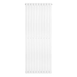 Sleek white oval single column radiator, 1600 x 600mm, featuring smooth vertical lines and a modern design for efficient heating