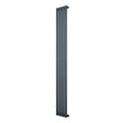 Sleek anthracite grey oval single column radiator, 1800 x 240mm, featuring a modern design with smooth, vertical lines and a matte finish