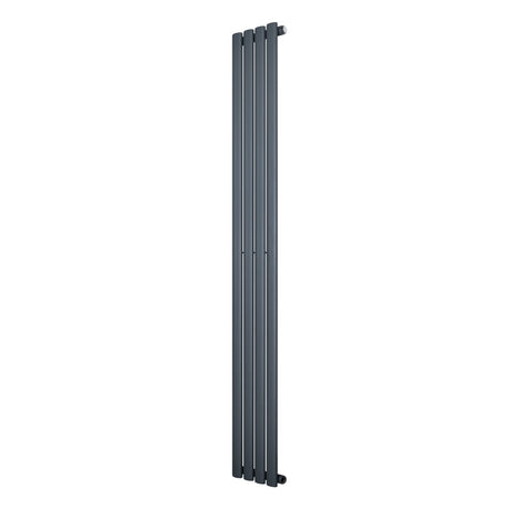 Sleek anthracite grey oval single column radiator, 1800 x 240mm, featuring a modern design with smooth, vertical lines and a matte finish