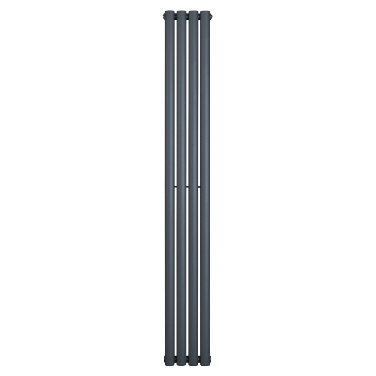 Sleek anthracite grey oval single column radiator, 1800 x 240mm, featuring a smooth finish and modern vertical design
