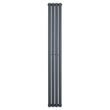 Sleek anthracite grey oval single column radiator, 1800 x 240mm, featuring a smooth finish and modern vertical design