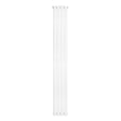 Sleek white oval single column radiator, 1800 x 240mm, featuring smooth, glossy finish and vertical design for modern interiors