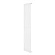 Sleek white oval single column radiator, 1800 x 360mm, featuring a smooth finish and vertical design, ideal for modern interiors