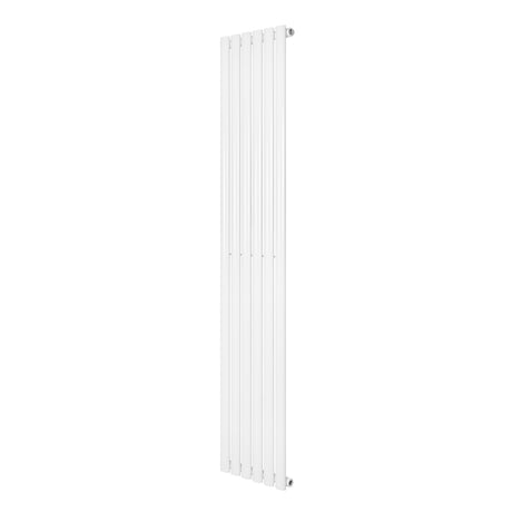 Sleek white oval single column radiator, 1800 x 360mm, featuring a smooth finish and vertical design, ideal for modern interiors