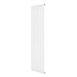 Sleek white oval single column radiator measuring 1800 x 480mm, featuring a smooth finish and modern vertical design for efficient heating