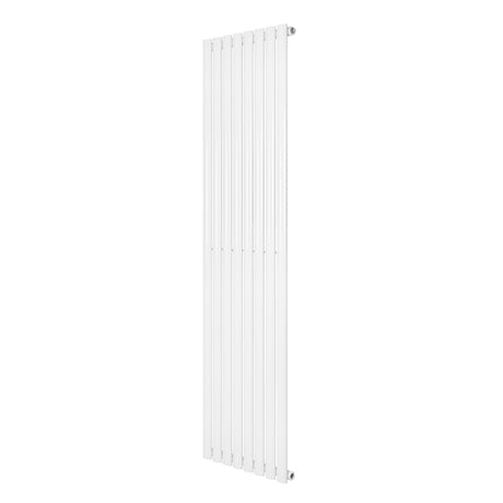 Sleek white oval single column radiator measuring 1800 x 480mm, featuring a smooth finish and modern vertical design for efficient heating