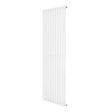 Sleek white oval single column radiator, 1800 x 600mm, featuring vertical bars for efficient heating and a modern design