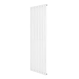 Sleek white oval single column radiator, 1800 x 600mm, featuring vertical bars for efficient heating and a modern design