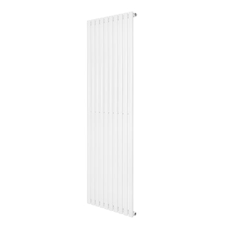 Sleek white oval single column radiator, 1800 x 600mm, featuring vertical bars for efficient heating and a modern design