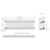 Traditional 2 Column Radiator - 300 x 1010mm - Raw Metal